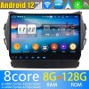 Hyundai Santa Fe Radio de Coche Android 13.0 con 8GB+128GB Bluetooth Navegación GPS Control Volante DAB USB 4G WiFi OBD2 CarPlay - 9" Android 13.0 Autoradio Reproductor de DVD Multimedia para Hyundai Santa Fe (De 2013)