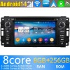 Dodge Challenger Radio Estéreo de Coche Android 14 con Navegador GPS [8G+256G] Bluetooth USB DAB DSP 4G WiFi Cámaras 360° CarPlay - Android 14.0 Autoradio Navegación GPS Reproductor de DVD Multimedia para Dodge Challenger (2008-2014)