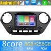 Hyundai i10 Radio Estéreo de Coche Android 14 con Navegador GPS [8G+256G] Bluetooth USB DAB DSP 4G WiFi Cámaras 360° CarPlay - 7" Android 14.0 Autoradio Navegación GPS Reproductor de DVD Multimedia para Hyundai i10 (2013-2019)
