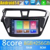 Hyundai i20 Radio Estéreo de Coche Android 14 con Navegador GPS [8G+256G] Bluetooth USB DAB DSP 4G WiFi Cámaras 360° CarPlay - 9" Android 14.0 Autoradio Navegación GPS Reproductor de DVD Multimedia para Hyundai i20 (2014-2018)