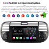 Fiat 500 Autoradio Android 9.0 S300 con Octa-Core 4GB+32GB Pantalla táctil Bluetooth Manos Libres Navegador GPS Micrófono DAB CD SD USB 4G WiFi AUX OBD2 CarPlay - S300 Android 9.0 Autoradio Reproductor De DVD GPS Navigation para Fiat 500 (2007-2015)